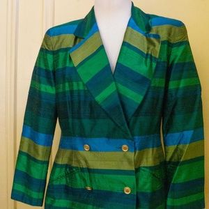 Anne Klein II 100% Silk Blazer 80's/90's Medium 6